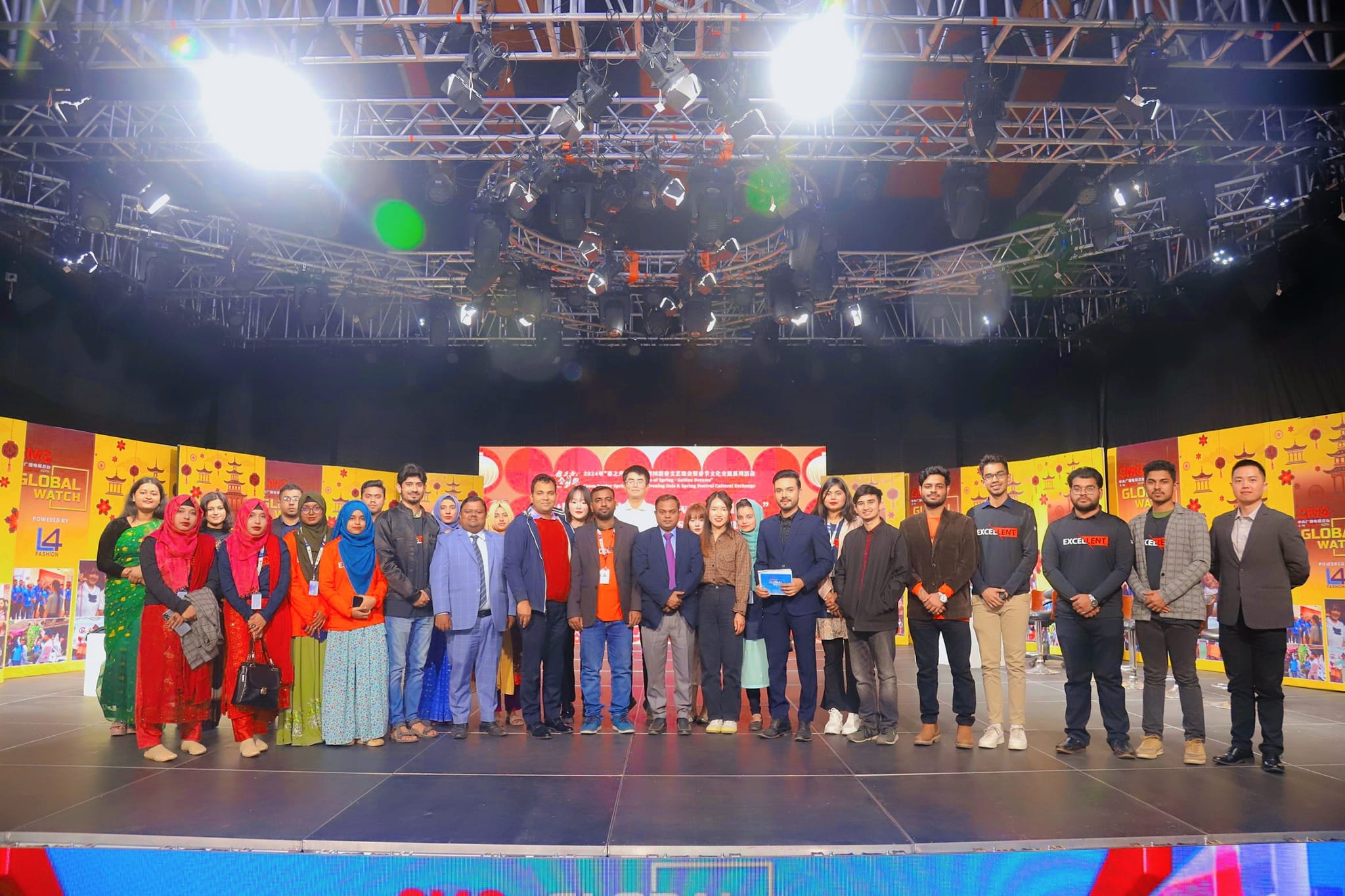 The Students of Asian University of Bangladesh with the Students of China's Yunnan University in a TV Program "Global Watch" Organized by Popular Satellite Channel RTV. Topic: Exchange of Education and Culture between China and Bangladesh.