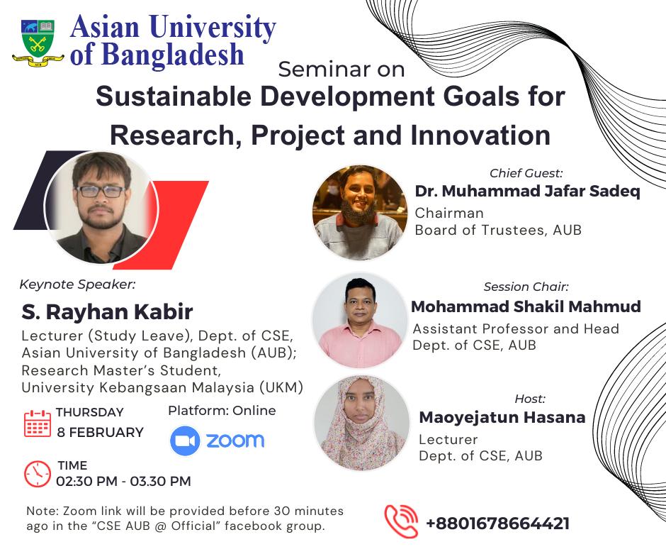 Join us for an enlightening online seminar on Sustainable Development Goals for research, projects, and innovation!