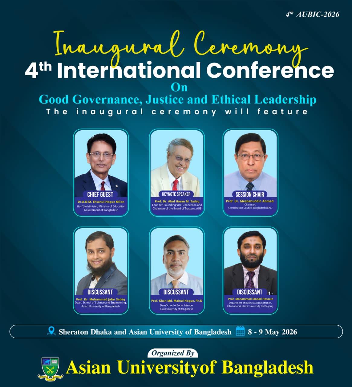 LIVE NOW 4th International Conference on Good Governance, Justice and Ethical Leadership 2026 at Asian University of Bangladesh. 🌍