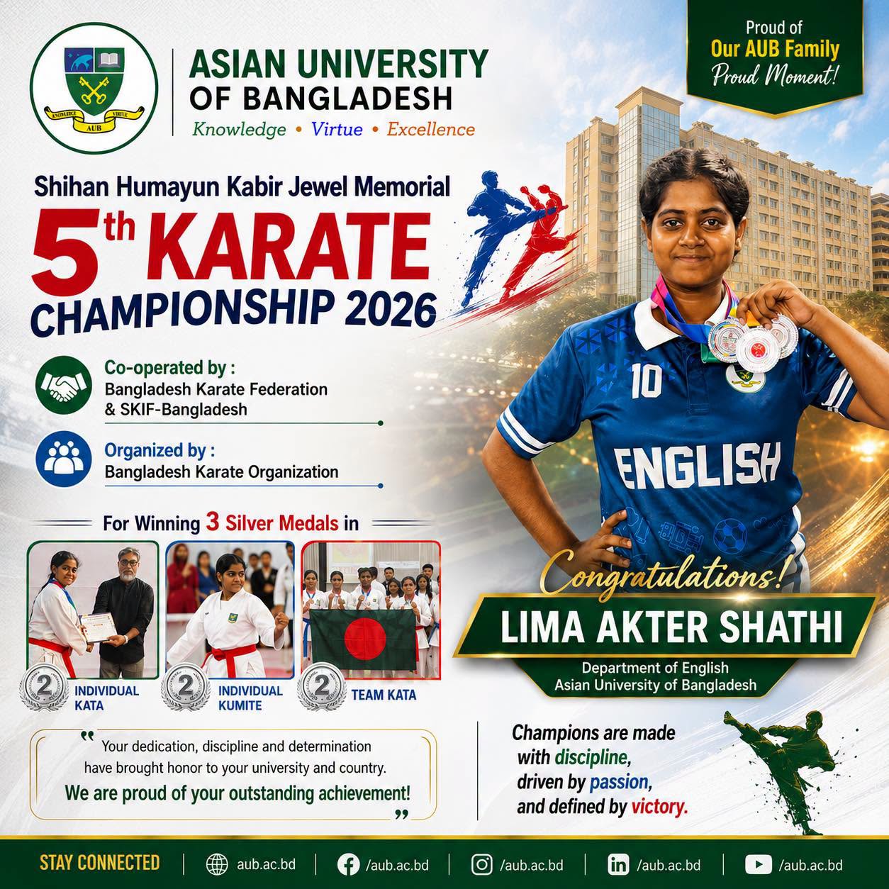 Congratulations to Lima Akter Shathi from the Department of English, Asian University of Bangladesh. image
