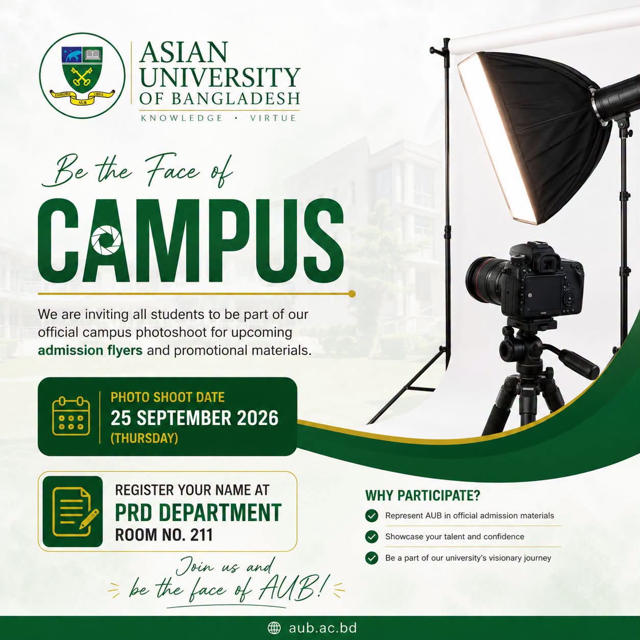 Be the Face of AUB! 📸 image