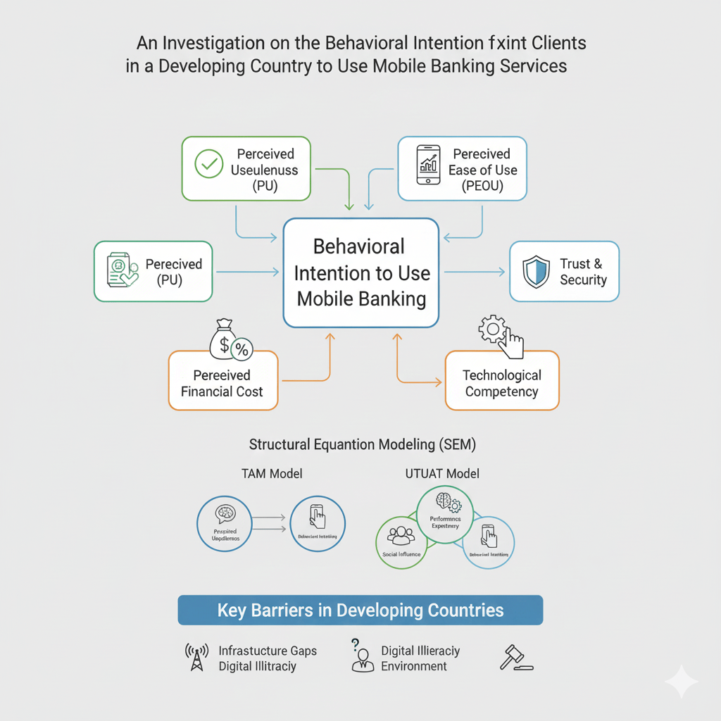 An investigation on the behavioral intention of existing bank clients in a developing country to use mobile banking services image