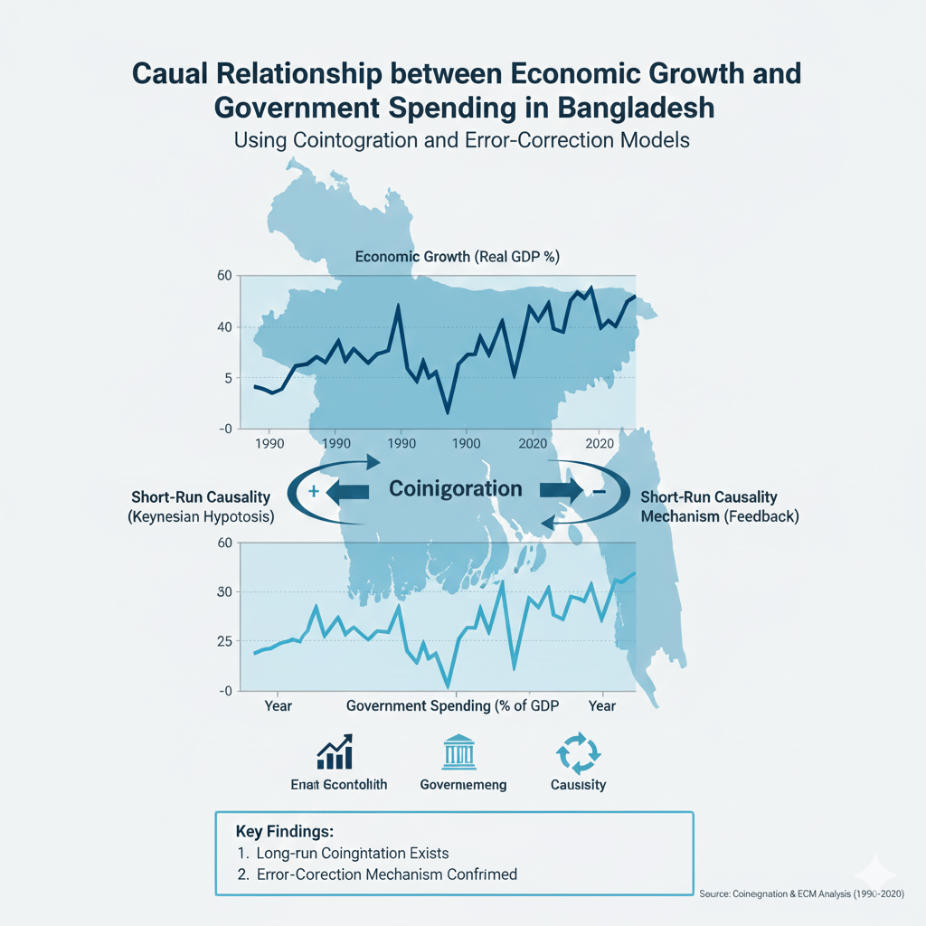 Causal Relationship between Economic Growth and Government Spending in Bangladesh: Using CoIntegration and Error-Correction Models image